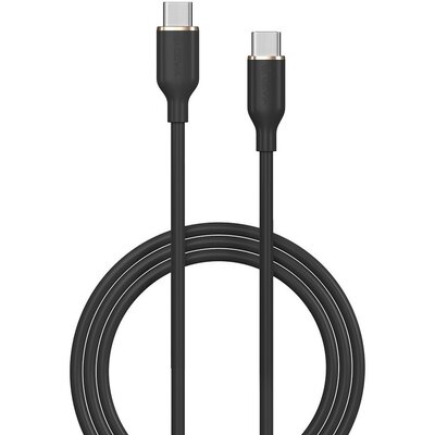 USB Type-C töltő- és adatkábel, USB Type-C, 120 cm, 3000 mA, 60W, gyorstöltés, PD, Devia Jelly, EC632, fekete