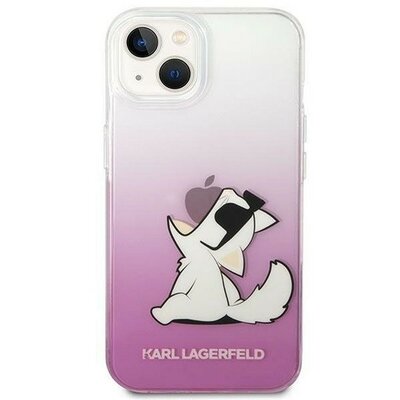 Karl Lagerfeld Choupette Fun Apple iPhone 14 Plus hátlap tok, rózsaszín