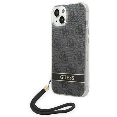 Guess 4G Print Strap Apple iPhone 14 Plus hátlap tok, fekete