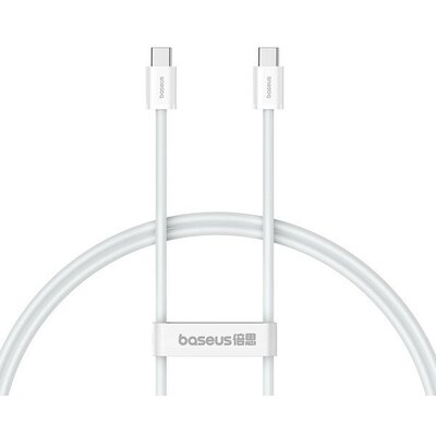 USB Type-C töltő- és adatkábel, USB Type-C, 100 cm, 30W, törésgátlóval, gyorstöltés, PD, Baseus Superior, P10365200211-00, fehér