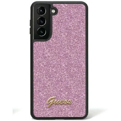 Guess Glitter Script 4G Samsung Galaxy S24 hátlap tok, lila