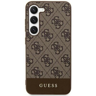 Guess 4G Stripe Samsung Galaxy S24+ szilikon tok, barna