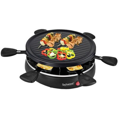 Elektromos Raclette grill, 800 W teljesítmény, Techwood TRA-608, fekete