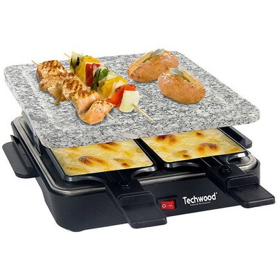 Elektromos Raclette grill, 600 W teljesítmény, Techwood TRA-47P, fekete