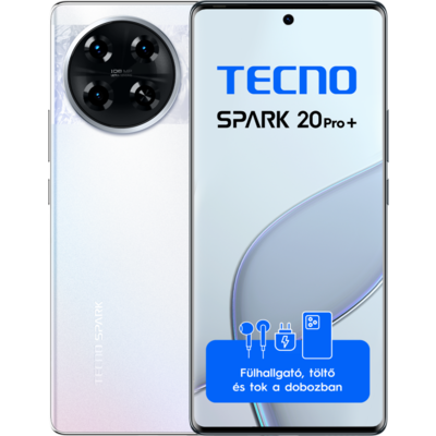 Tecno Spark 20 Pro+ Lunar Frost 8+256 GB mobiltelefon