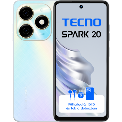 Tecno Spark 20 Cyber White 8+256 GB mobiltelefon