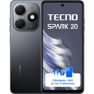 Tecno Spark 20 Gravity Black 8+256 GB mobiltelefon