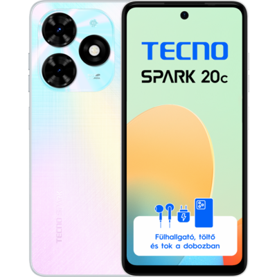 Tecno Spark 20C Mystery White 4+128 GB mobiltelefon