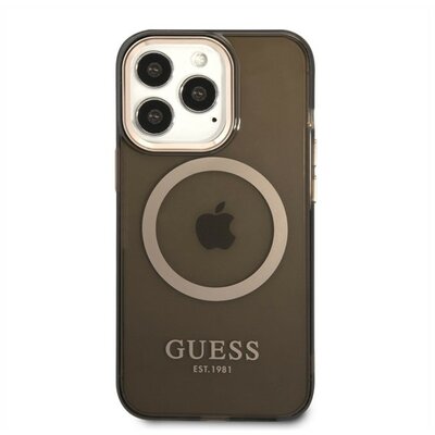 Guess Translucent MagSafe Apple iPhone 13 Pro hátlap tok, fekete