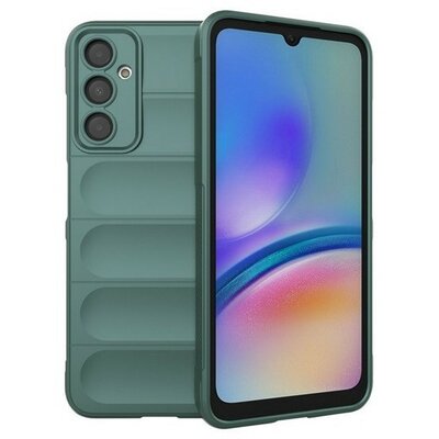 Samsung Galaxy A05s SM-A057F, Szilikon tok, közepesen ütésálló, 3D minta, sötétzöld