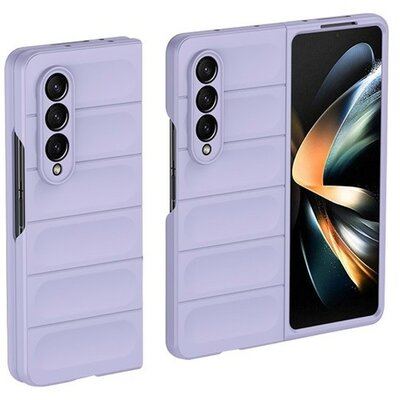 Samsung Galaxy Z Fold3 5G SM-F926B, Műanyag hátlap védőtok, közepesen ütésálló, 3D minta, lila