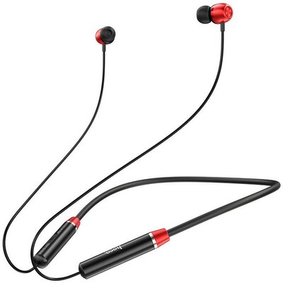 Bluetooth sztereó fülhallgató, v5.0, sportoláshoz, mikrofon, funkció gomb, Hoco ES53 Coolway, fekete/piros