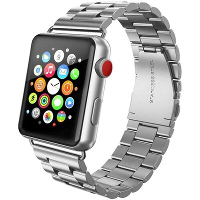 Apple Watch 4-6, SE, SE (2022) (38 / 40 mm) / Watch 7-9 (41 mm), fém pótszíj, rozsdamentes acél, vastag, Xprotector, ezüst