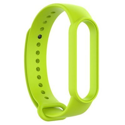 Xiaomi Mi Band 5 / Mi Band 6 / Mi Smart Band 7, szilikon pótszíj, állítható, limezöld