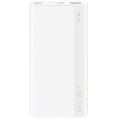 Külső akkumulátor, 10000 mAh, 22.5W, Okostelefonhoz és TabletPC-hez, USB aljzat, USB Type-C aljzat, LED-es, gyorstöltés, Huawei, fehér, gyári