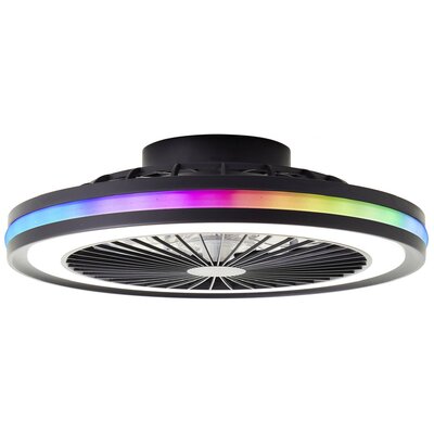 LED mennyezeti lámpa ventilátorral 40 W 46,5 cm fekete, Brilliant G99280/06 Palmero