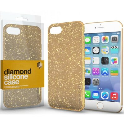 Apple iPhone 13 Mini, Szilikon tok, csillogó, Xprotector Diamond, arany