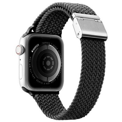 Apple Watch 1-6, SE, SE (2022) (38 / 40 mm) / Watch 7-8 (41 mm), textíl pótszíj, állítható, Dux Ducis Mixture, fekete