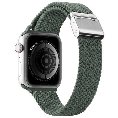 Apple Watch 1-6, SE, SE (2022) (38 / 40 mm) / Watch 7-8 (41 mm), textíl pótszíj, állítható, Dux Ducis Mixture, zöld