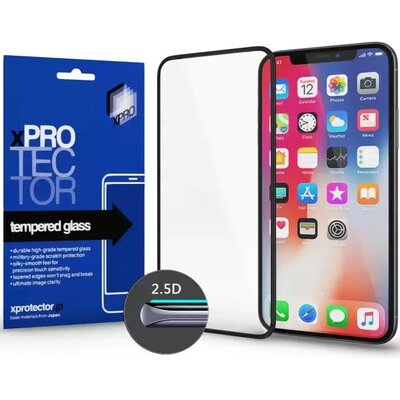 Apple iPhone 15 Pro, Kijelzővédő, ütésálló fólia (az íves részre is!), Tempered Glass (edzett üveg), Xprotector, fekete