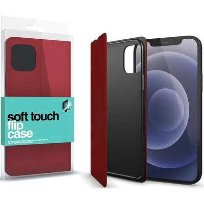 Samsung Galaxy A21 SM-A210F, Oldalra nyíló tok, stand, Xprotector Soft Touch Flip, piros