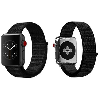 Apple Watch 4-6, SE, SE (2022) (42 / 44 mm) / Watch 7-9 (45 mm) / Watch Ultra 1-2 (49 mm), textíl pótszíj, tépőzáras, állítható, Xprotector, fekete