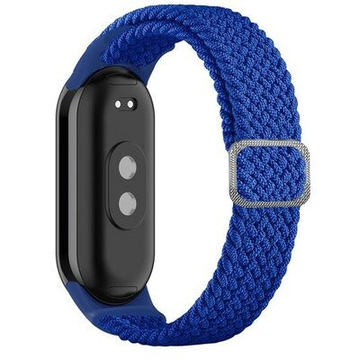 Xiaomi Mi Smart Band 8, textíl pótszíj, állítható, szőtt stílusú, sötétkék