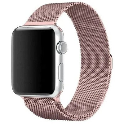 Apple Watch 7-8 (45 mm), fém pótszíj, mágneses zár, milánói stílus, rózsaszín