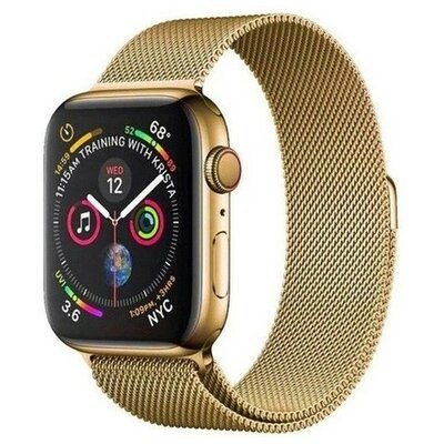 Apple Watch 1-6, SE, SE (2022) (38 / 40 mm), fém pótszíj, mágneses zár, milánói stílus, arany