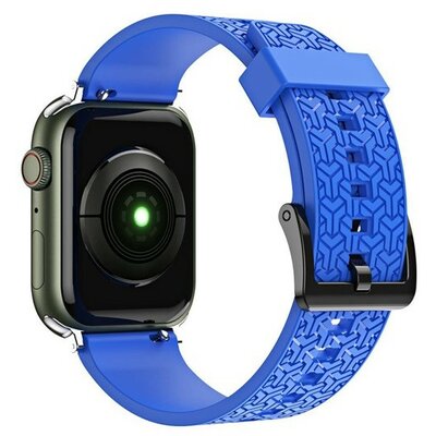 Apple Watch 1-6, SE, SE (2022) (38 / 40 mm) / Watch 7-8 (41 mm), szilikon pótszíj, állítható, 3D minta, kék