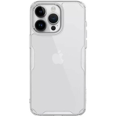 Apple iPhone 15 Pro Max, Szilikon tok, műanyag hátlap, ultravékony, Nillkin Nature Pro, átlátszó