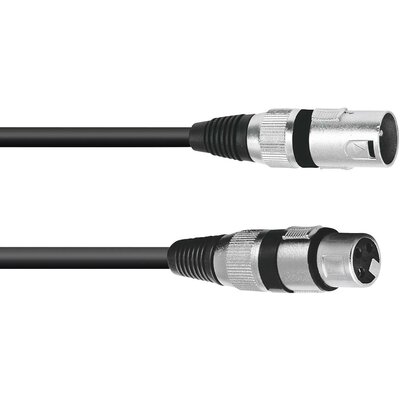 Omnitronic 30220590 XLR Összekötőkábel [1x XLR dugó, 3 pólusú - 1x XLR alj, 3 pólusú] 25.00 m Fekete