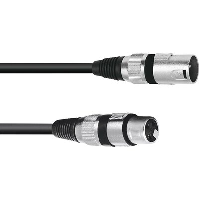 Omnitronic 3022075B XLR Összekötőkábel [1x XLR dugó, 3 pólusú - 1x XLR alj, 3 pólusú] 0.20 m Fekete