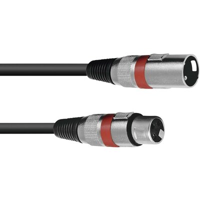 Omnitronic 30220406 XLR Összekötőkábel [1x XLR dugó, 3 pólusú - 1x XLR alj, 3 pólusú] 1.00 m Fekete