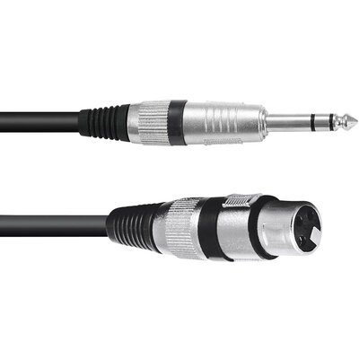 Omnitronic 30225180 XLR Átalakító kábel [1x XLR alj, 3 pólusú - 1x Jack dugó, 6,3 mm-es (sztereo)] 0.90 m Fekete