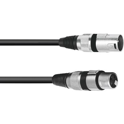 Omnitronic 3022047N XLR Összekötőkábel [1x XLR dugó, 3 pólusú - 1x XLR alj, 3 pólusú] 3.00 m Fekete