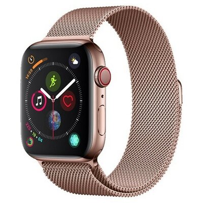 Apple Watch 1-6, SE (38 / 40 mm), fém pótszíj, milánói stílus, mágnes zárral, Devia Elegant, vörösarany