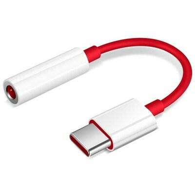 Audió adapter, USB Type-C - 3.5 mm jack átalakító, Oneplus, piros, gyári