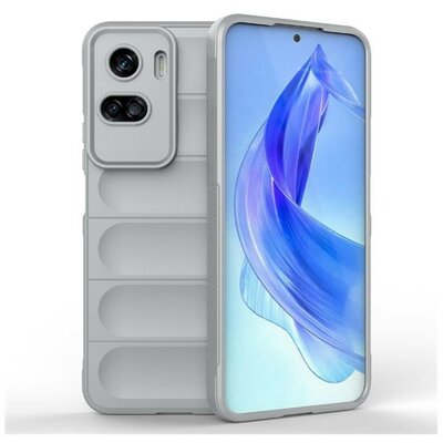 Huawei Honor 90 Lite, Szilikon tok, közepesen ütésálló, 3D minta, világosszürke