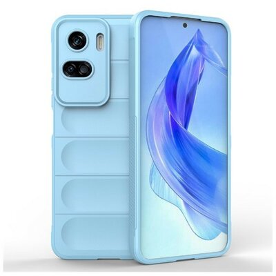 Huawei Honor 90 Lite, Szilikon tok, közepesen ütésálló, 3D minta, világoskék