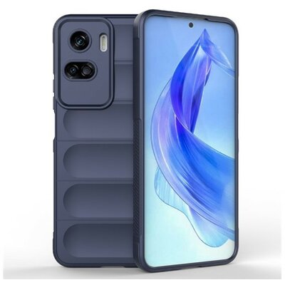 Huawei Honor 90 Lite, Szilikon tok, közepesen ütésálló, 3D minta, sötétkék