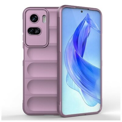 Huawei Honor 90 Lite, Szilikon tok, közepesen ütésálló, 3D minta, lila