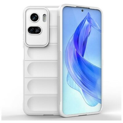 Huawei Honor 90 Lite, Szilikon tok, közepesen ütésálló, 3D minta, fehér