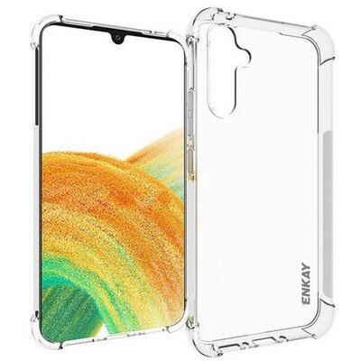 Samsung Galaxy A34 5G SM-A346B, Szilikon tok, közepesen ütésálló, légpárnás sarok, Enkay, átlátszó