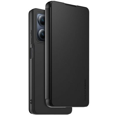 Xiaomi Redmi Note 12 5G / Poco X5 5G, Oldalra nyíló tok, stand, kártyatartóval, fekete, gyári