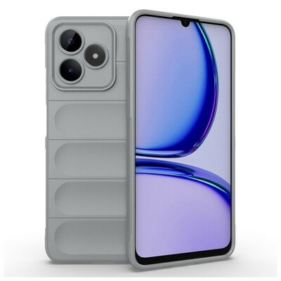 Realme C53 / Narzo N53, Szilikon tok, közepesen ütésálló, 3D minta, világosszürke