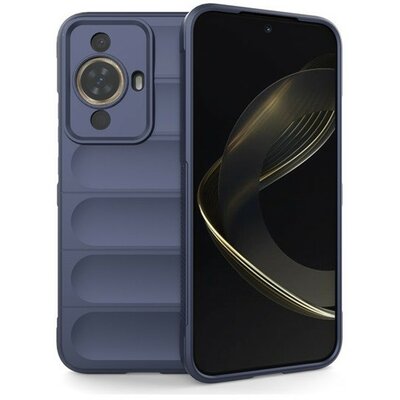 Huawei Nova 11, Szilikon tok, közepesen ütésálló, 3D minta, sötétkék