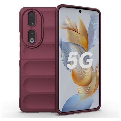 Huawei Honor 90, Szilikon tok, közepesen ütésálló, 3D minta, bordó