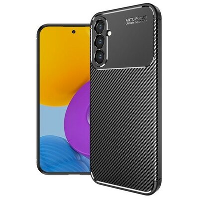 Samsung Galaxy A54 5G SM-A546B, Szilikon tok, közepesen ütésálló, légpárnás sarok, karbon minta, fekete