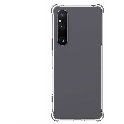 Sony Xperia 1 V, Szilikon tok, közepesen ütésálló, légpárnás sarok, átlátszó